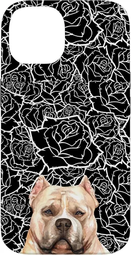 Miniatura 4 de American Bulldog Bully Dog Rose Flower Black White Pattern Case for iPhone 17