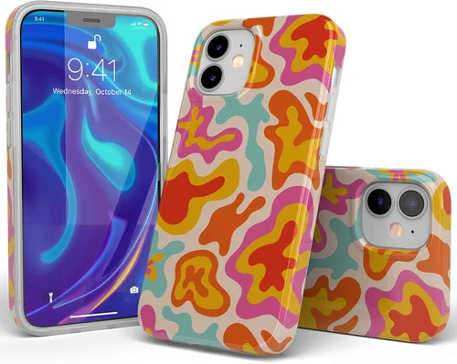 Miniatura 3 de Casely Funda para iPhone 11 Color tropical Splash Retro abstracto Diseño clásico ultra delgado