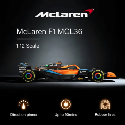 Miniatura 2 de Voltz Toys Auténtico Licenciado 1:12 McLaren F1 MCL36 Auto a Control Remoto - Serie de Coches RC de la Colección F1 para Niños y Adultos - Auto RC