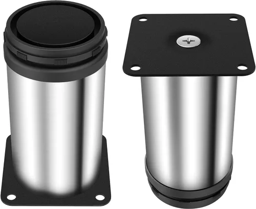 Miniatura 4 de Anwenk Patas de muebles de acero inoxidable actualizadas de 4 pulgadas, patas ajustables para gabinete, patas de escritorio, patas de mesa, patas