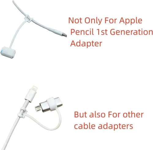 Miniatura 5 de Cable antipérdida de silicona para anclaje/mantenedor/soporte compatible con Apple Pencil original de primera generación, adaptador de carga USB C a