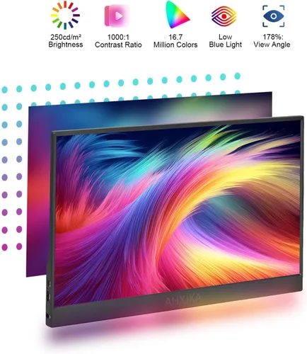 Miniatura 2 de Monitor portátil con pantalla táctil de 15.6 pulgadas, FHD 1080P, IPS/HDR, extensor de pantalla para computadora portátil, monitor de viaje
