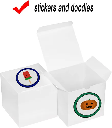 Miniatura 6 de Xxcxpark 48 cajas de regalo blancas de 4 x 4 x 4 pulgadas, caja decorativa de regalo de regalo con tapa para manualidades, cubos, cupcakes, cajas