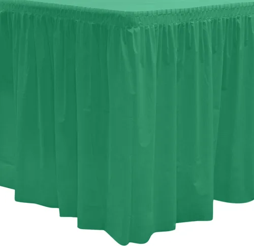 Miniatura 10 de Party Essentials Falda de mesa de plástico desechable resistente, 1 unidad, 29 pulgadas de ancho x 14 pies (168 pulgadas) de largo, amarillo