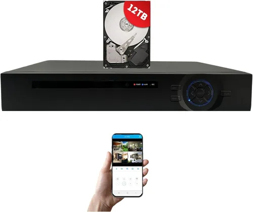 Evertech H.265 HD 16 canales de vigilancia grabadora de video digital para AHD TVI CVI cámara analógica DVR con memoria de disco duro de 12 TB para