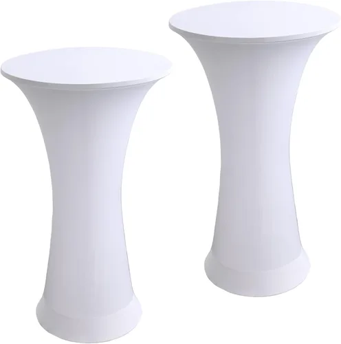 Miniatura 9 de Mantel Redondo Elástico de Spandex para Cóctel, Paquete de 2, 24"x43" Cubierta de Mesa Ajustada Highboy Elástica, Mantel Redondo de Cóctel para Mesa