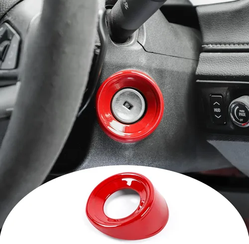 Miniatura 7 de Moldura del Interruptor de Arranque del Coche, Cubierta del Anillo del Botón del Orificio de Encendido Interior, Accesorios para Chevrolet Camaro