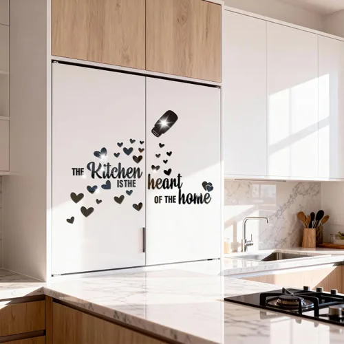 Miniatura 5 de The Kitchen is The Heart of The Home - Adhesivo de pared de espejo, calcomanía de pared de acrílico para cocina, citas inspiradoras, decoración