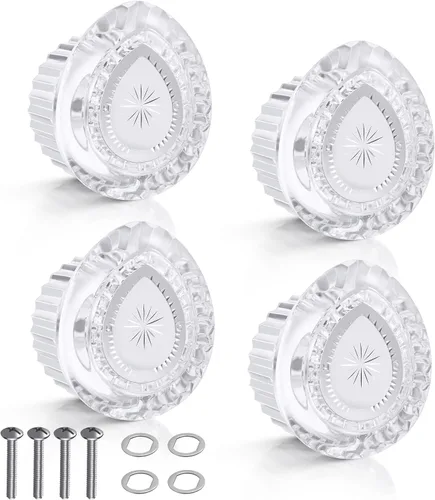 Enhon Juego de 4 piezas de perilla de repuesto compatible con mango de ducha Moen 100710, repuesto para grifo de baño de una sola manija, accesorio