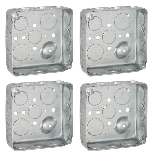 Miniatura 10 de Caja Eléctrica Cuadrada de 4'', Construcción Dibujada, Diez 1/2'' y Seis 3/4'' Knockouts, Suelo Elevado, 21.0 Cu. in. Capacidad, 1-1/2'' Profundo