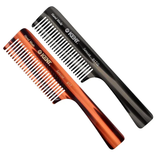 Miniatura 11 de Kent Peine desenredante de dientes anchos de grafito negro 91T para cabello rizado y ondulado, para mujeres y hombres, peine de ducha de mango