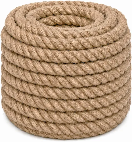 Miniatura 10 de Twisted Manila - Cuerda de yute natural (1.5 pulgadas x 10 pies), cuerda de cáñamo gruesa para muelles, barandillas, escalada de árboles, decoración