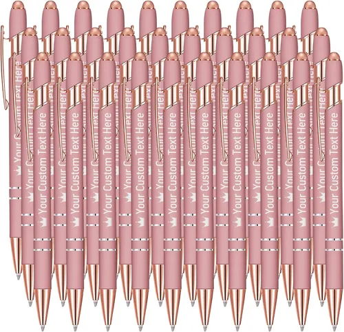 Miniatura 34 de STREADVE Bolígrafos personalizados personalizados con nombre grabado, logotipo, texto, bolígrafos de escritura suave, regalo personalizado para Negro