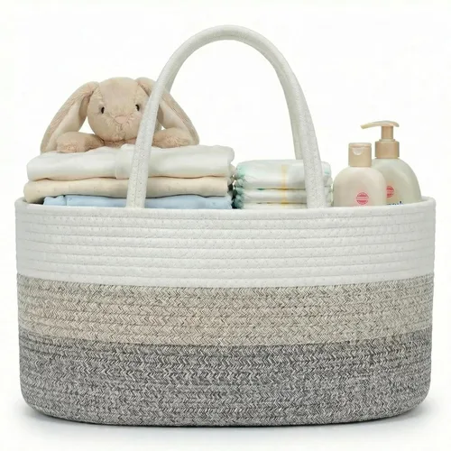 Miniatura 14 de Organizador de pañales de bebé pequeño de lujo – Cubo de almacenamiento para niños y niñas – Bolsa grande y organizador de vehículo con inserciones
