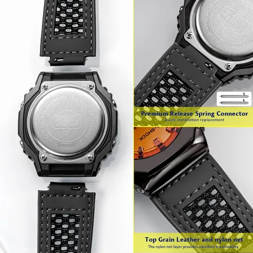 Miniatura 6 de Correa de reloj de repuesto de 0.630 in para Casio GA-100/100C/110/120/135/140/150/200/201/300/310/400/700/710/710/735/800/2100/2110, diseño