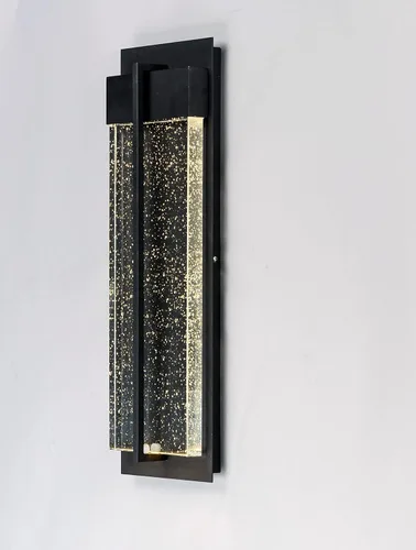Miniatura 5 de Maxim Lighting Cascade - Lámpara de pared grande para exteriores Acabado negro Pantalla de burbujas Lámpara de pared de transición exterior