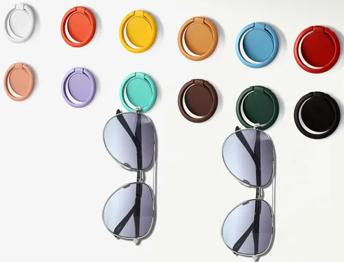 MOUGIGI Organizador de gafas de sol de colores para colgar en la pared, 12 unidades, soporte para gafas de sol que ahorra espacio y soporte para
