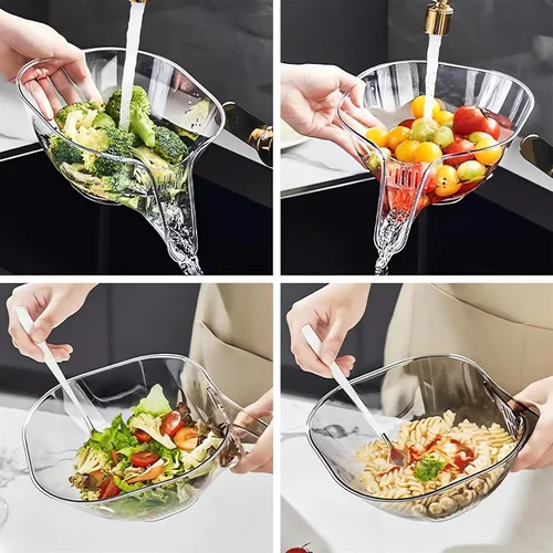 Miniatura 2 de Cesta de Drenaje Multifuncional - Nueva Cesta de Limpieza de Frutas 2024 con Contenedor Colador, Escurridor de Alimentos para Fregadero de Cocina