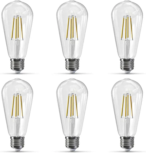 Miniatura 17 de Jensense Bombillas LED Edison E26, 60 vatios equivalentes, bombillas regulables, 2300 K, luz blanca cálida (cristal ámbar), estilo vintage