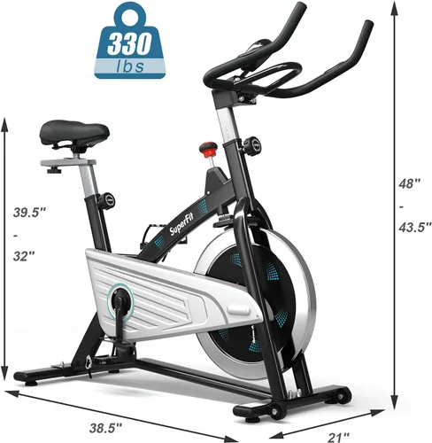 Miniatura 8 de Goplus Bicicleta estática magnética, bicicleta de ejercicio para interiores con correa suave con frecuencia cardíaca, monitor LCD, ajuste completo