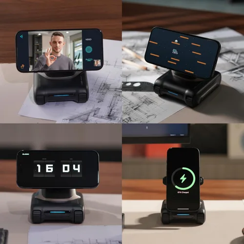 Miniatura 5 de LOOI Robot-Space Black-AI Compañero de escritorio, interacción de voz ChatGPT y Gemini, comprensión visual, personalidad y memoria, carga