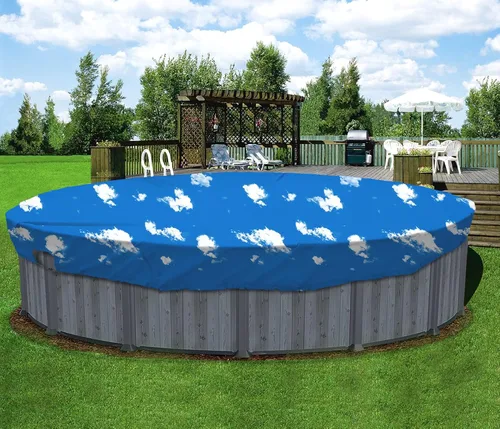 Miniatura 16 de Coarbor Cubierta de invierno para alberca de invierno de 10 pies para piscinas de 6 pies, cubierta de piscina de invierno, kit de invierno beige