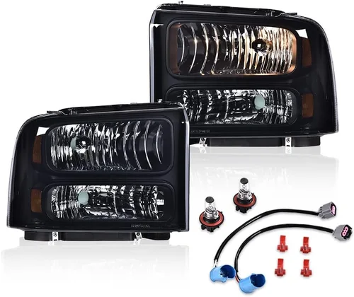 Miniatura 13 de G-PLUS Faros delanteros delanteros para Ford F250 F350 F450 F550 Super Duty 1999-2004; compatible con Ford Excursion 2000-2004 lente transparente