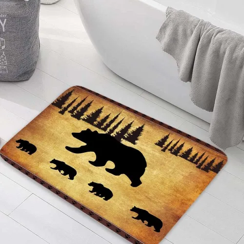 Miniatura 7 de JAWO Tapete de baño blanco y negro, de franela con enrejado marroquí, antideslizante, para cocina, ducha, bañera, fregadero, (16 x 24 pulgadas)