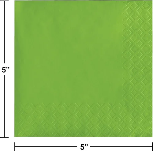 Miniatura 3 de Creative Converting Touch of Color Servilletas de Papel para Bebidas de 2 Capas, 50 Unidades, Lima Fresca (803123B), 5 x 5 pulgadas Verde