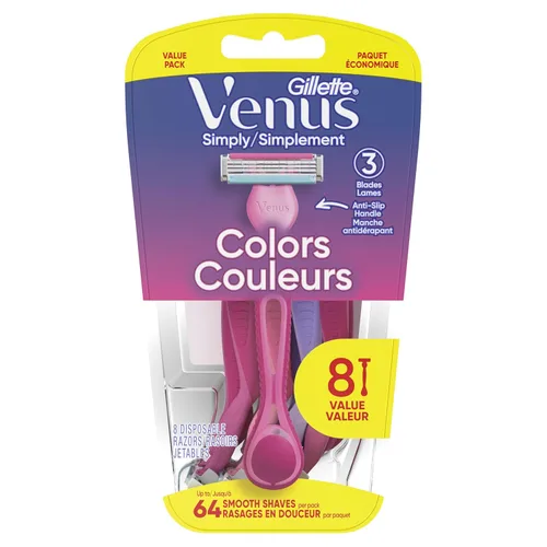 Miniatura 6 de Gillette Venus Simply3 Maquinillas de afeitar desechables para mujer, 8 unidades, diseñadas para un afeitado cercano y cómodo