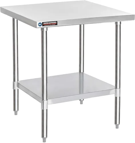 Miniatura 43 de DuraSteel Carrito de acero inoxidable NSF de 30 x 72 pulgadas, mesa de preparación de alimentos resistente con estante inferior, isla de cocina