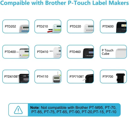 Miniatura 2 de Hehua Compatible con cinta laminada negra sobre transparente de 1/2" (0.47") para Brother P Touch Label Maker TZe-131 TZe131 TZ131 TZ-131 compatible