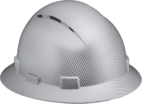 Miniatura 9 de Casco de construcción OSHA de ala completa con diseño de tatuaje/calavera, acabado mate, con suspensión de 6 puntos
