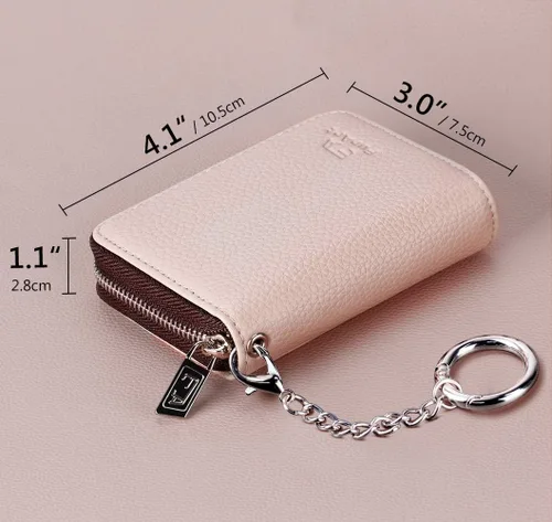Miniatura 4 de FurArt Cartera con Cremallera para Mujeres, Cartera con Bloqueo RFID para Tarjetas de Crédito, Portador de Tarjetas de Presentación, Cartera Llavero