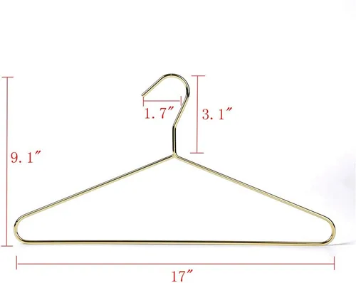 Miniatura 6 de Hermosas perchas de metal de aluminio dorado para colgar abrigos resistentes (tamaño adulto)