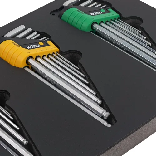 Miniatura 3 de Wiha 66979 Juego de 35 piezas de bandeja de llaves ErgoStar en forma de L - Hex métrico, Hex SAE, Torx