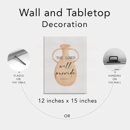 Miniatura 6 de Lienzo Decorativo con Versículo Bíblico en Acuarela el Señor Proveerá 2 Reyes 4:1-7 Pósteres de Pintura de Pared Obra de Arte 12 x 15 pulgadas