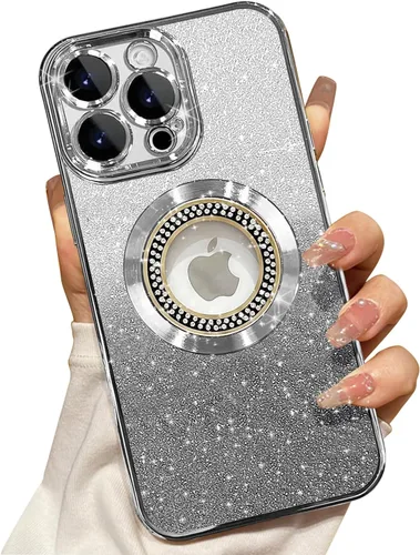 Miniatura 30 de Misscase Funda magnética con purpurina para iPhone 11 compatible con MagSafe, protección completa, delgada, a prueba de golpes, antiarañazos