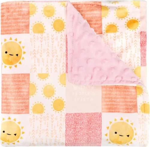 Miniatura 19 de Manta de bebé para niñas y niños, manta de visón súper suave de doble capa con respaldo de puntos, manta de cama de bebé recién nacido, manta