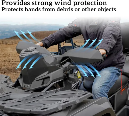 Miniatura 4 de SAUTVS Protector de manos negro deflector de viento para Can Am Outlander, kit de deflector de aire de plástico para accesorios Can-Am Outlander MAX