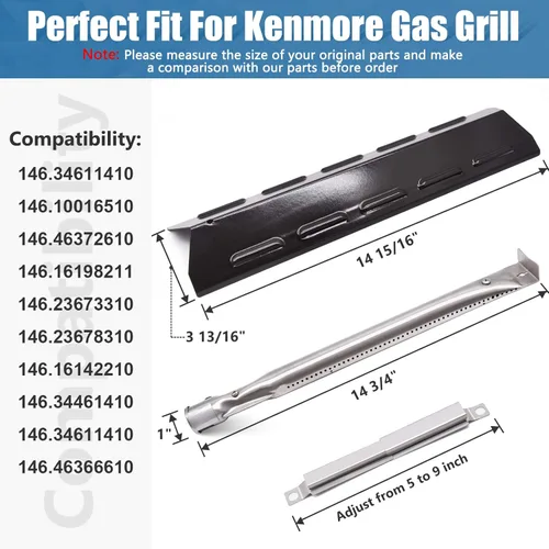 Miniatura 2 de Criditpid Piezas de repuesto para parrilla compatibles con Kenmore 146.34611410 146.46372610 146.34461410 146.10016510 146.23678310 146.16142210
