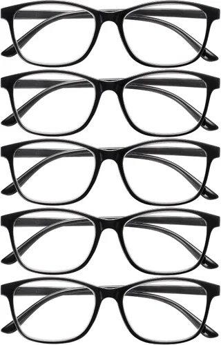 JOLISU 5-Pack Ultra-Light Slim Frames Reading Glasses for Women - Readers for Women, Spring Hinges and Blue Light Protection