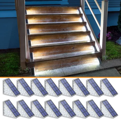 Miniatura 11 de NIORSUN Luces solares, impermeabilidad IP67, encendido/apagado automáticos, para escalones exterior, escalera, patio, porche, puerta delante, acera