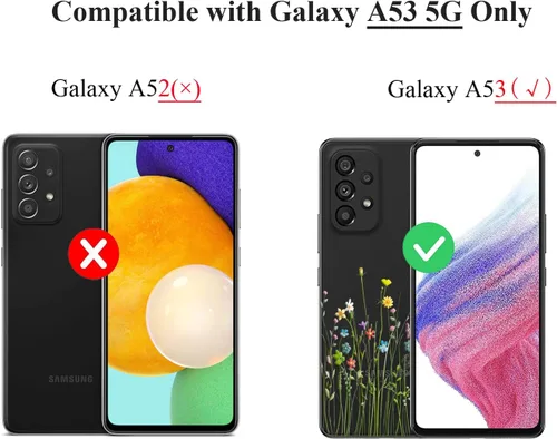 Miniatura 8 de Unov Funda diseñada para Galaxy A53 5G, funda transparente con [patrón antideslizante en relieve], protección delgada a prueba de golpes