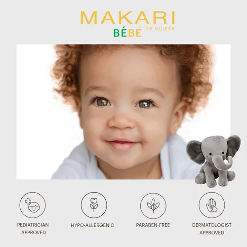 Miniatura 3 de Makari Bebe - Leche limpiadora (33.8 fl oz) Fórmula de lavado corporal y suavizante para piel seca Ayuda a reconfortar la piel delicada Suave