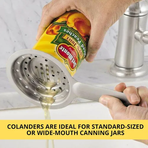 Miniatura 7 de Paquete de 2 coladores universales de latas, colador multiusos de acero inoxidable de grado alimenticio con asa para latas grandes y pequeñas