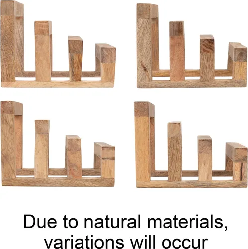 Miniatura 9 de Creative Co-Op - Soporte para tabla de cortar de madera de mango de 6 pulgadas con 3 secciones para cocina, natural