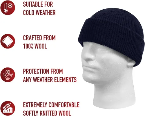 Miniatura 11 de Rothco Gorra de reloj de lana fabricada en Estados Unidos, protección para todo tipo de clima y gorro de estilo clásico