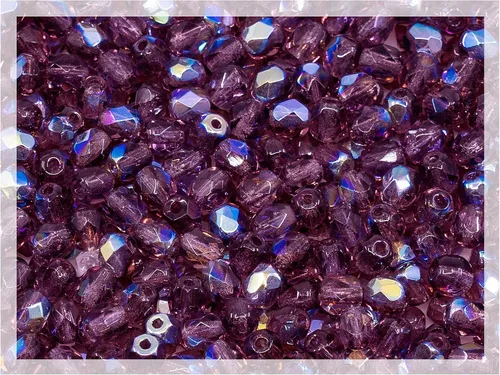 Miniatura 16 de 0.88 oz de mezcla azul y púrpura de cuentas checas facetadas y pulidas al fuego (redondas, catedral, arandela)