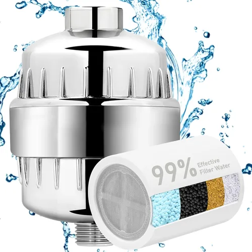BBLIFE Filtro de ducha para agua dura, cabezal de ducha purificador de alto rendimiento que elimina el 99% de cloro, plomo, flúor y toxinas, suaviza